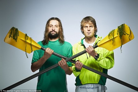 The first people to row the navigable length of the Amazon River, Briton Anton Wright, left, and Dutch-born Mark de Rond, took just 32 days to cover 2,077 treacherous miles in often hostile conditions.